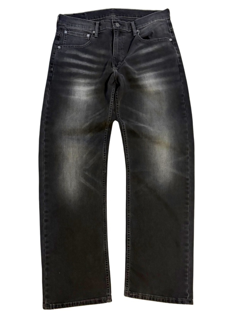 Levis 569 Jeans Mens 32x32 Black Faded Loose Straight Distressed Denim Skater